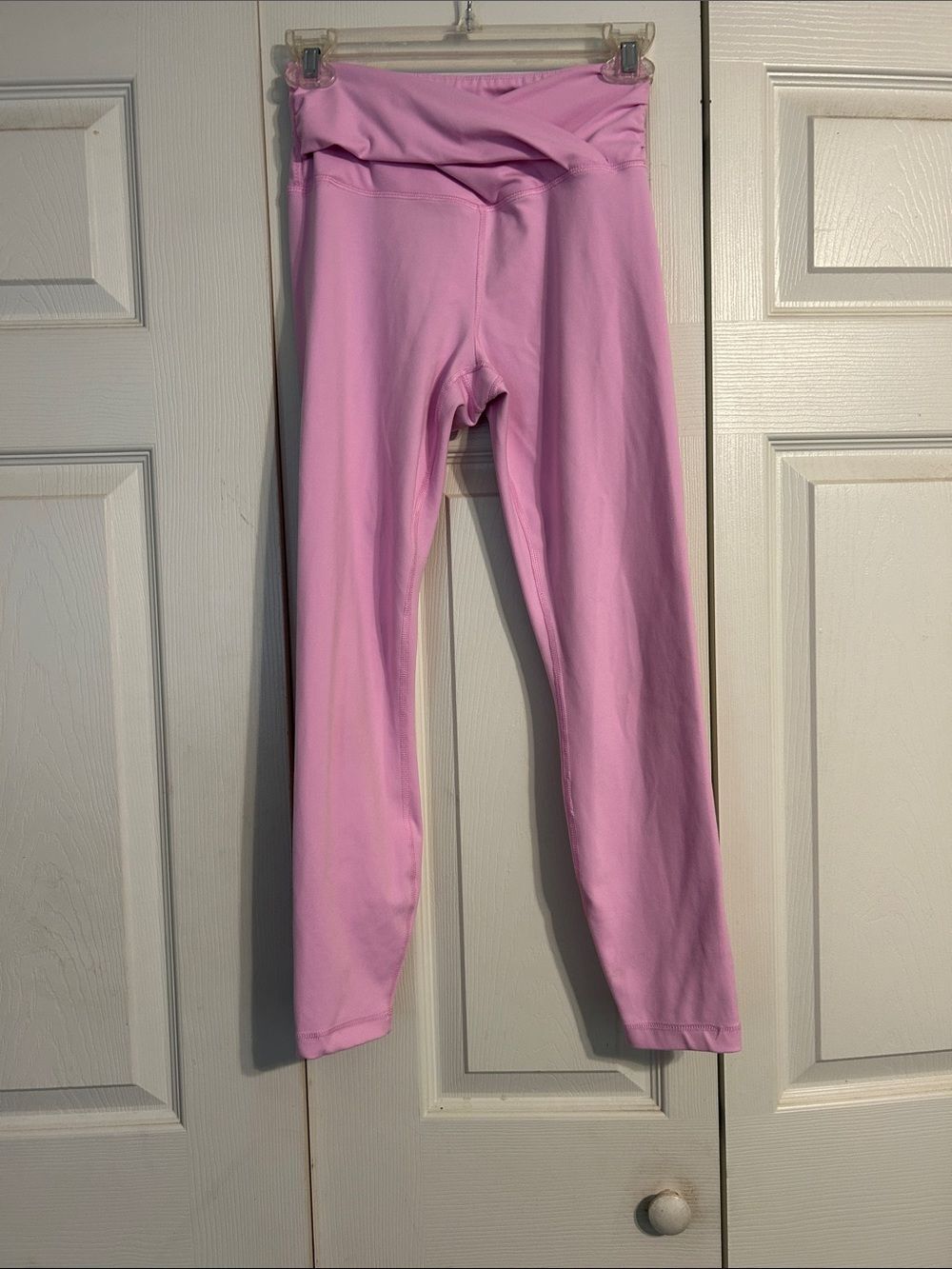 Yogalicious Lux Pink Small Crosstown Ankle Compression Athletic Leggings Yoga